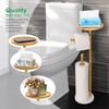 Standing Toilet Paper Holder Gold with 7.9" Big Tray, 2.2Lbs