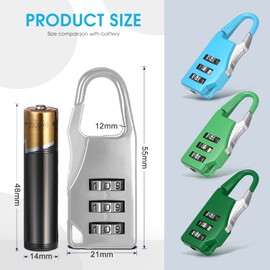 4 Packs Combination Lock 3 Digit Combination Lock Codes with Alloy Body Suitcase Lock Security Padlocks (Sky Blue, Light Green, Navy Green, Silver)