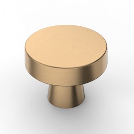 Amerdeco 6 Pack Champagne Bronze Cabinet Knobs 1-1/4 Inch(32mm) Single Hole Cabinet Handles Dresser Knobs Drawer Knobs and Pulls for Bathroom Cabinets K0010…