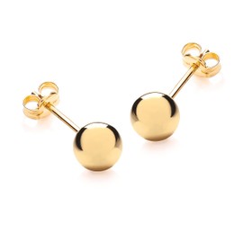 Carissima 9 ct (375) Gold Ladies Polished Ball Stud Earrings, 9ct Yellow Gold
