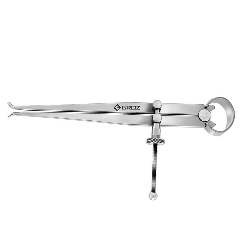 Groz 01405 12" Spring Inside Caliper, Matte Finish, with Solid