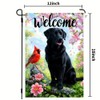 Spring Summer Black Lab Dog Garden Flags 12x18 Double Sided