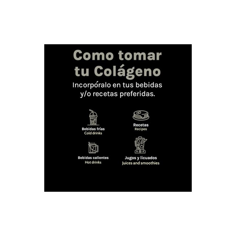 Colágeno Hidrolizado Bovino 500g Porciones Ácido Hialurónico Biotina Magnesio Vitamina