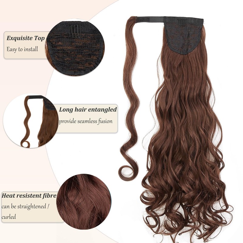 Dcbaboo Ponytail Extension, Ponytail Hairpiece, Braid Extensions, Wavy Long, 60