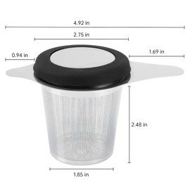 Cesta de infusor de té de acero inoxidable con filtro pequeño y difusor de té para té suelto y experiencia superior (un paquete plateado)