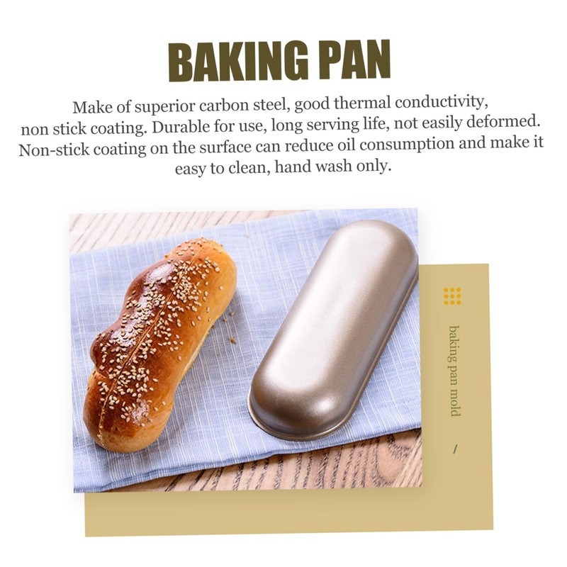 BIUDECO 3Pcs Nonstick Long Bread Mold Baking Pan for Hot