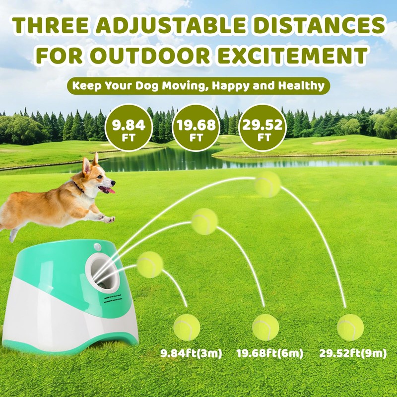 Automatic Ball Launcher for Dogs, Interactive Dog Ball Thrower with