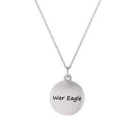 Stone Armory Auburn University Gifts - WAR EAGLE Engraved Pendant Necklace - Hypoallergenic and Adjustable 16-18in - Auburn University Jewelry for Women