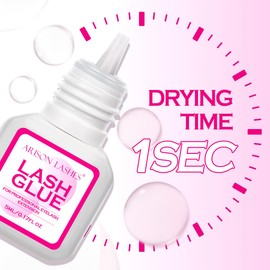 Eyelash Extension Color Glue 1 S Dry Waterproof Strong Bond for Eyelash Extensions Lash Adhesive for Lash Extensions 3-5 Weeks Retention(Purple-5ml)