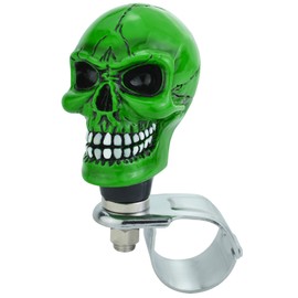 Lunsom Skull Steering Wheel Spinner Suicide Knob Auto Control Power Booster Aid Helper Car Driving Turning Ball Fit Most Manual Vehicle Truck (Green)