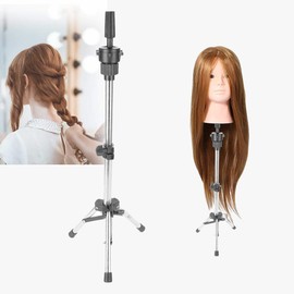 Práctica de entrenamiento de cabello, cabeza de maniquí, salón de peluquería, peluquería, peluquería y peluquería(White Tripod)