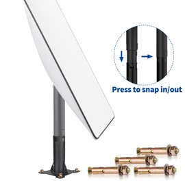 Bingfu Heavy Duty Aerial Mount for Starlink Satellite Dish - Roof Mast Mounting Hardware Kit - Short Horizontal Mount