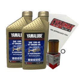Cyclemax Full-Synthetic Yamalube Oil Change Kit compatible with 2008-2013 Yamaha RAPTOR 250