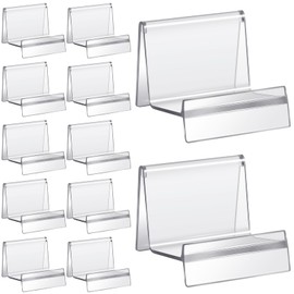 Weysat Purse Display Stand Clear Acrylic Handbag Stand Jewelry Wallet Displays Holder Organizer Acrylic Purse Rack for Closet (12 Pcs)