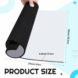 Pangda 24 x 12 Inch Aquarium Fish Self Leveling Mat for Under Tank Foam Compressible Neoprene Mat with Adhesive Backing Waterproof Easy to Cut Stability, Black