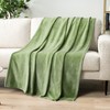 PAVILIA Sage Green Fleece Throw Blanket for Couch, Light Olive