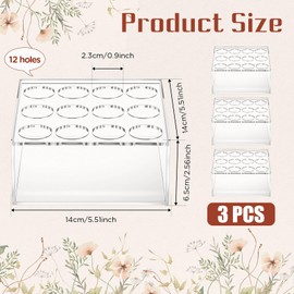 Tanlade 3 Pcs Square Acrylic Flower Vase Centerpiece for Dining Table Modern Acrylic Flower Box Decorative 12 Holes Clear Floral Low Vases for Home Wedding Birthday Party Decorations