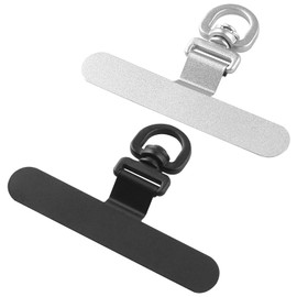 YFWE Phone Tether Tab, 360° Rotatable Ultra-thin 0.2mm, Universal Stainless Steel Phone Lanyard Metal Patch for Full Phone Cases (2 Pack)