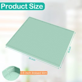 FORWOS Waterproof Under Sink Mat 22" x 19", Silicone Cabinet Liner, Rubber Protector for Kitchen and Bathroom, Keeps Cabinets Clean, Dry, and Organized (Mint Green)