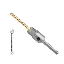 SDS Plus Shaft Extension Shank for Drill Bits, 110 mm Length, with M22 Thread, Includes Pilot Drill