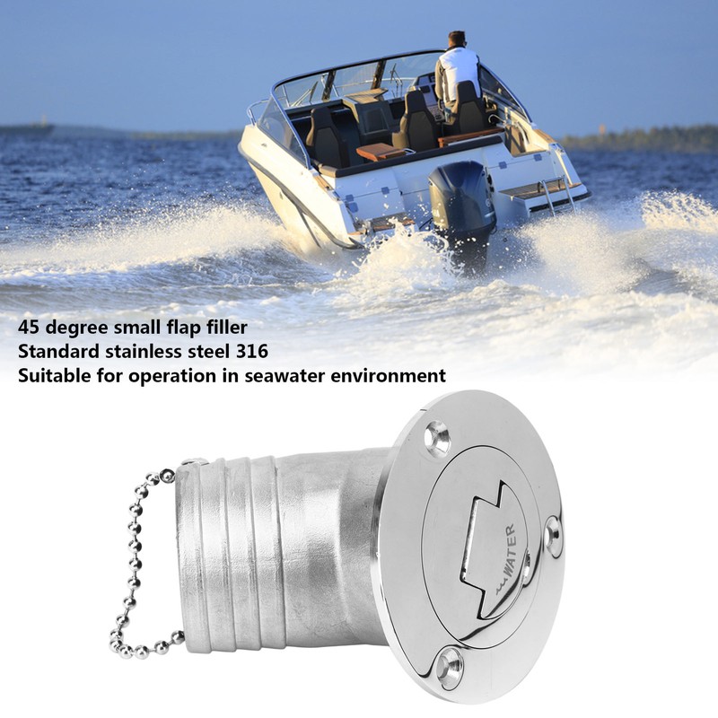 Boat Deck Filler 45° 316 Stainless Steel 38mm Flip Fill