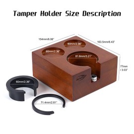 IKAPE Espresso Tamper Station, 51MM, 54MM Wooden Coffee Tamper Holder Base, Espresso Tamp Mat Stand Fit for 51 to 54MM Espresso Accessories - Can be Adjustable Portafilters Stand Height