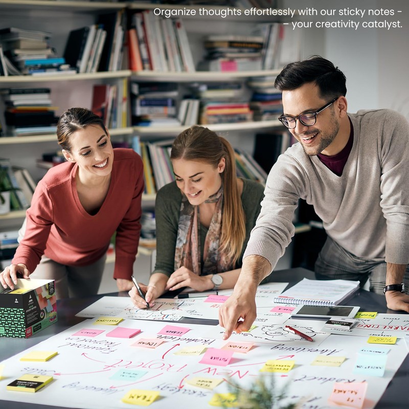 ARTEZA Sticky Notes 3x3 inches, 48 Sticky Pads, Bulk Sticky