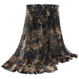 FAIRYGATE Ladies Scarf Lightweight Scarfs Soft Wraps Women Cotton Linen Wraps Long Fashion Shawl Thin Floral Print Scarves Warm Suitable for Important Festivals 70031