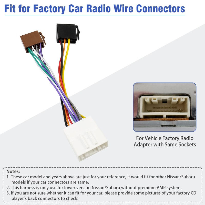 Jayubien Stereo Wiring Harness for Nissan ISO Radio Adapter to
