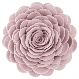 KINGROSE Handmade 3D Rose Flower Throw Pillow Solid Cushion for Sofa Couch Bed Living Room Home Decor Round 14 Inches Pink