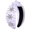 NVENF Jeweled Crystal Pearl Wide Top Knot Winter Women's Headband
