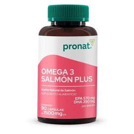 PRONAT | Omega 3 Salmón Plus, Suplemento Alimenticio, 90 Cápsulas con 570 mg de EPA, 390 mg de DHA y Vitamina E