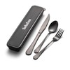 4-pieces Travel Set with Case Portable Silverware Utensils Set for