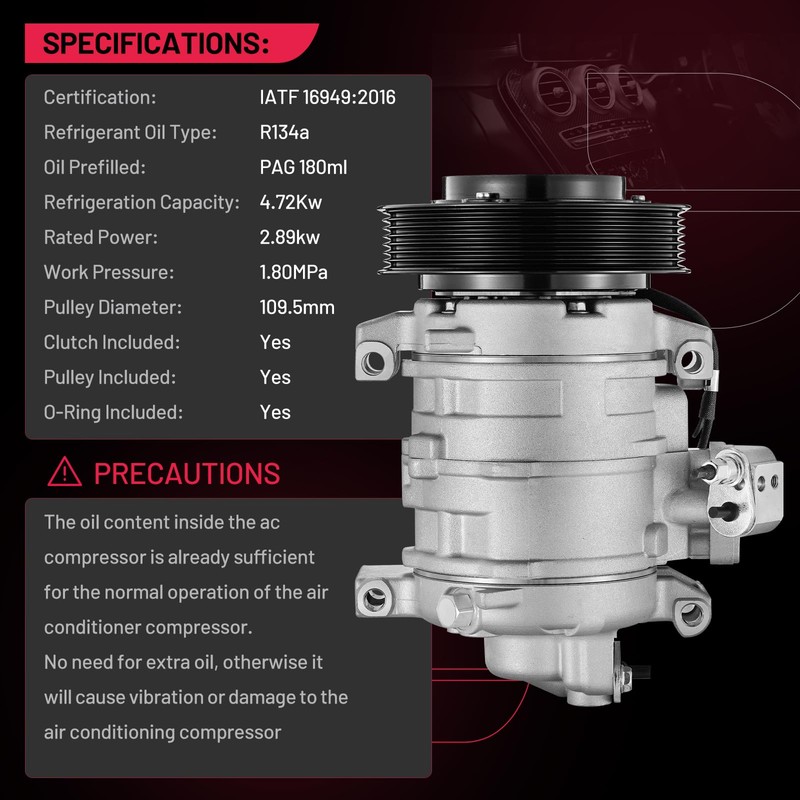 BDFHYK Air Conditioning A/C Compressor with Clutch Compatible with Ford