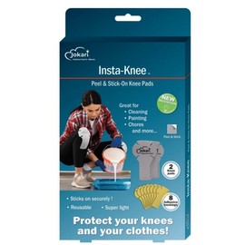 Jokari Stick-On Knee Pads for Pants. Protect Knees and Clothes, Ideal for Chores or Painting. Lightweight, Reusable, No Damage to Clothing. 2 Pads 8 Adhesive Backings, Won't Bunch Like Strap-On Pads (1)