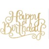 Flairs New York Happy Birthday Decorations Cake Toppers Party Props (Pack of 1 Cake Topper, Gold Glitter Happy Birthday)