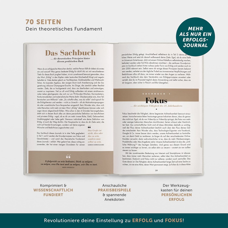 The 6-Minute Success Journal, Daily Planner for More Motivation, Self-Reflection