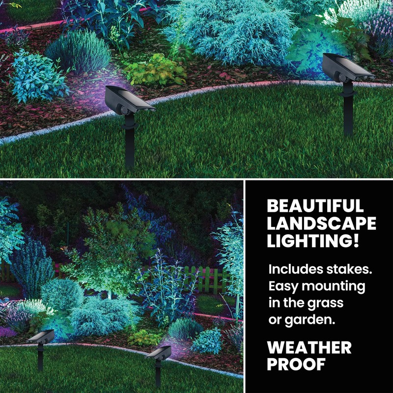 Bell+Howell Solar Lights Outdoor Bionic Burst Waterproof IP67 Path Lights,