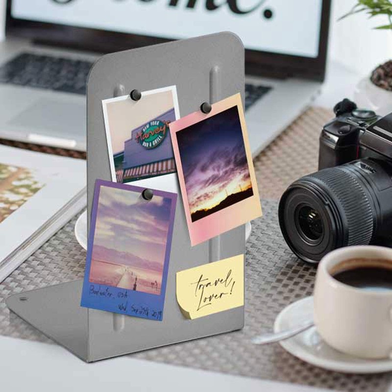 Acrimet Premium Metal Bookend (Heavy Duty) (Silver Color) (1 Pair)