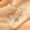 Moon Sun Star Earrings for Women Dainty Long 14K Gold