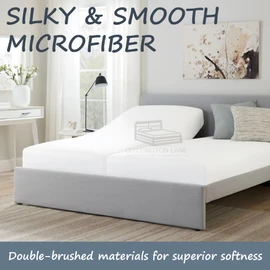Split Queen Size Fitted Sheet-Premium Hotel Quality - Fitted Sheet Only - Adjustable Bed Fitted Sheets-15 Inch Deep Pocket Fitted Sheet-White Bottom Sheet-Ultra-Soft Microfiber Fitted Sheet only