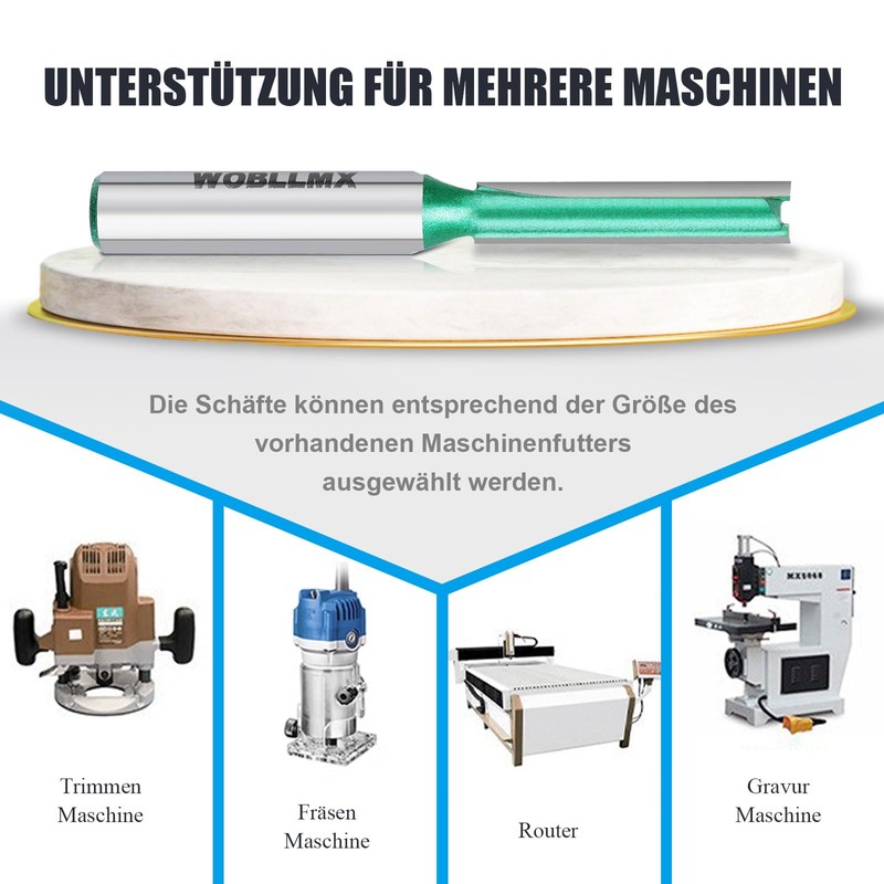 WOBLLMX 8 mm Shank Flush Cutter, Diameter 14 mm, Working