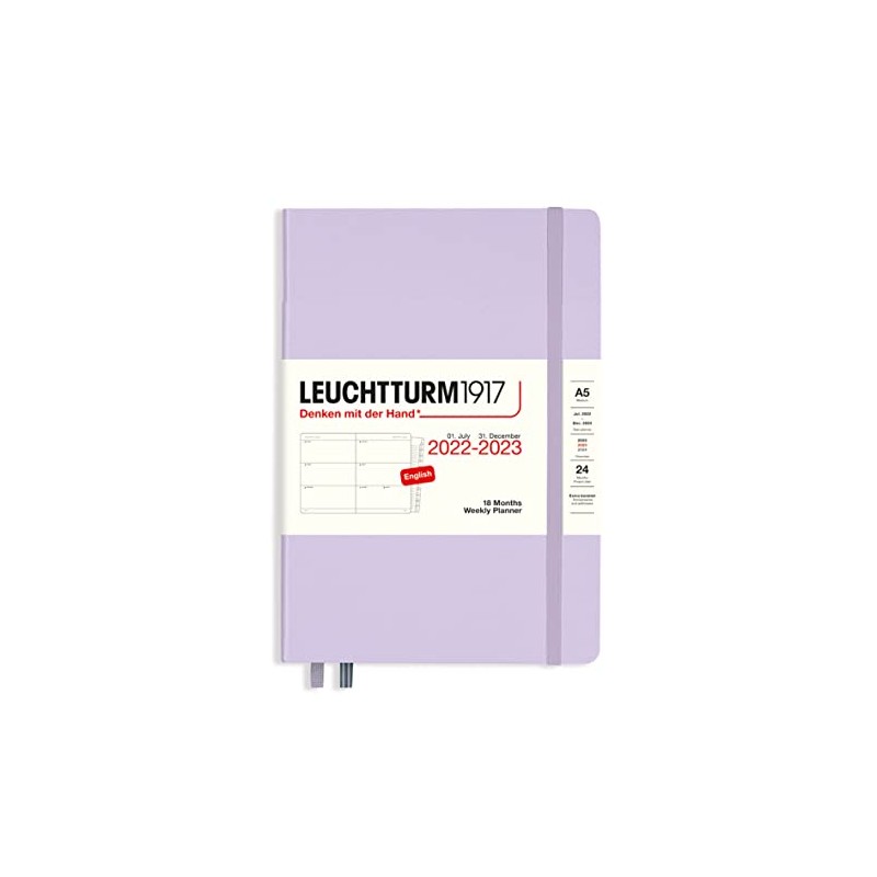 LEUCHTTURM1917 366033 Weekly Planner Medium (A5) 2023, 18 Months, Lilac,