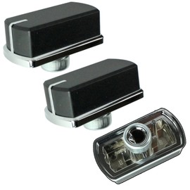 Genuine Belling Hob Oven Cooker Control Switch Knobs (Black/Silver, Pack of 3)