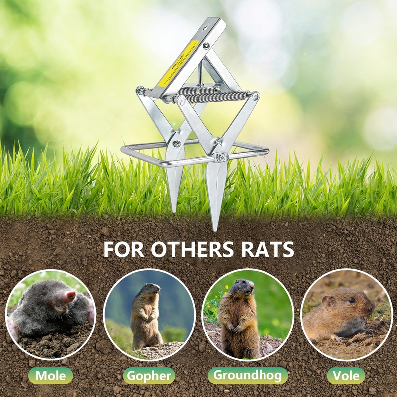 YardYield YardYield Mole Trap,Reusable Mole Gopher Trap,Galvanized Steel Mole Scissor