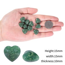 Nupuyai 10 Pieces Heart Gemstone Healing Stone Heart Shape Lucky Charm for Jewellery Making Decoration Approx. 1.5 cm