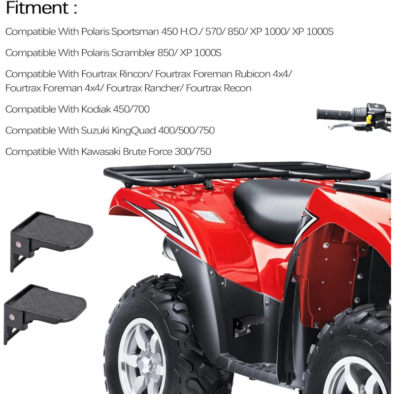 Unbranded Xislet Pairs ATV Foot Rests for Four Wheeler Rear