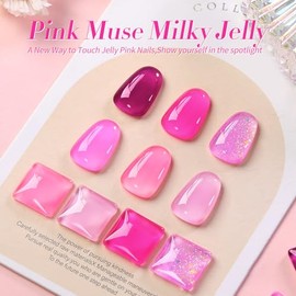 Born Pretty UV Nagellack Jelly Neon Pink Gel Nagellack Milky Jelly Hot Pink Transluzent Fr√ºhling Sommer UV LED Soak off Manicure Gel Lacquer Varnish