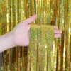Luoqun88 2 PCS 3.2 x 6.5ft Glitter Gold Tinsel Curtain,