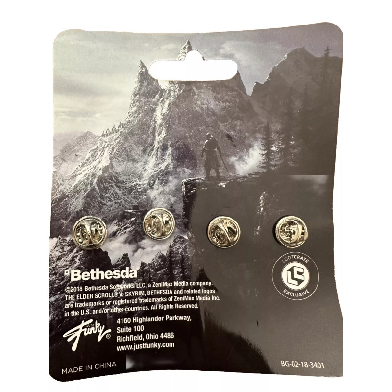 Bethesda Skyrim pins set~Loot Gaming Exclusive The Elder Scrolls